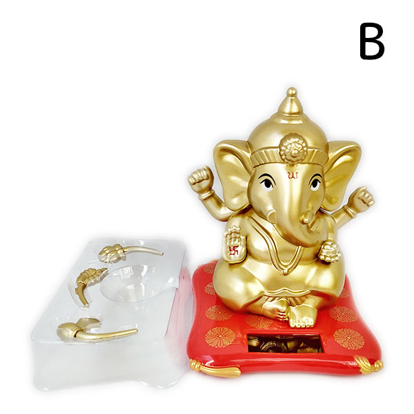 置き物 ガネーシャ ソーラー オブジェ インド フィギュア エスニック