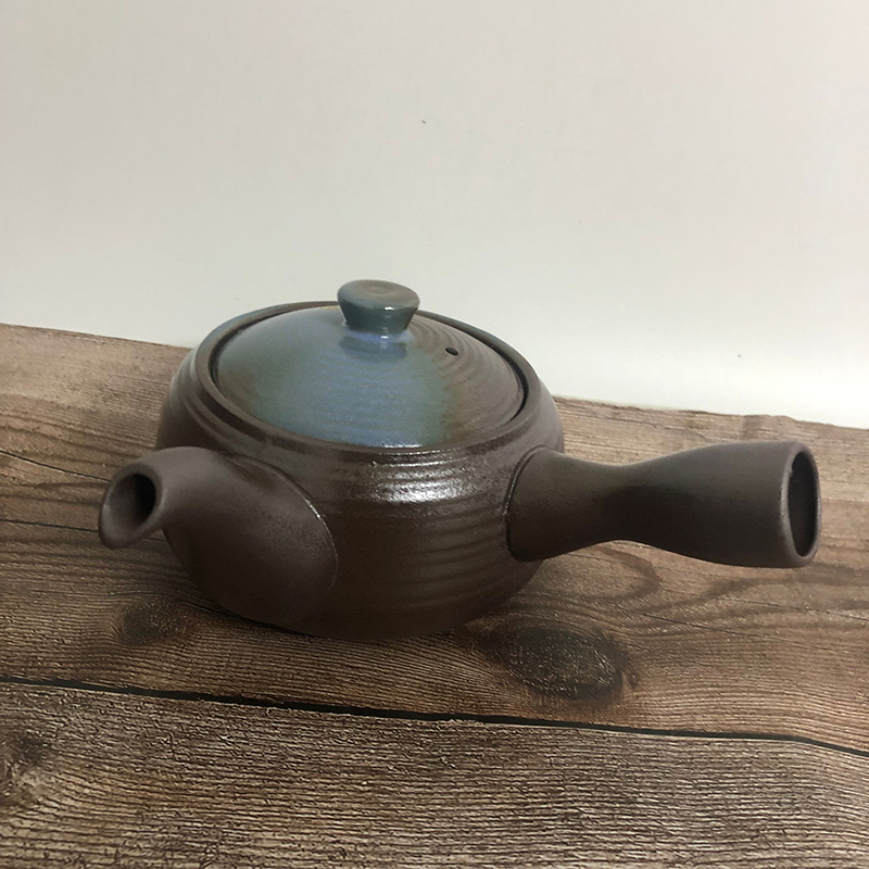 国産急須 南蛮福形 1.5号 (サークル網) 青釉と灰釉2色あり マルヨシ