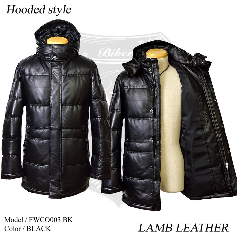 Haruf（ハルフ） レザーダウンコート レザージャケット 本革 メンズ