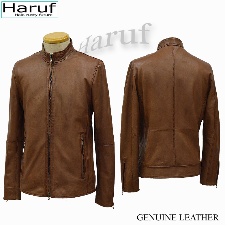 Haruf（ハルフ） 革ジャン レザージャケット メンズ 本革 ラムレザー