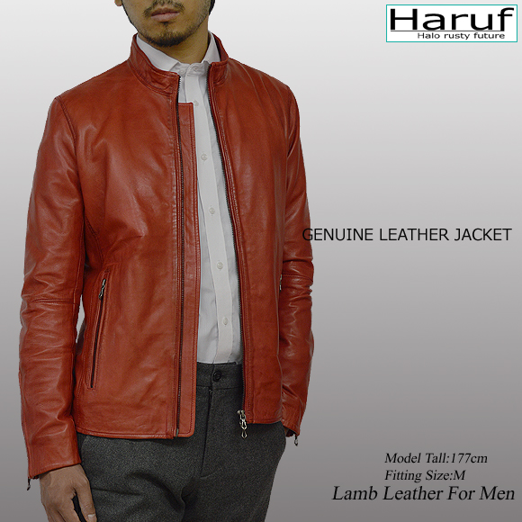 Haruf（ハルフ） 革ジャン レザージャケット メンズ 本革 ラムレザー