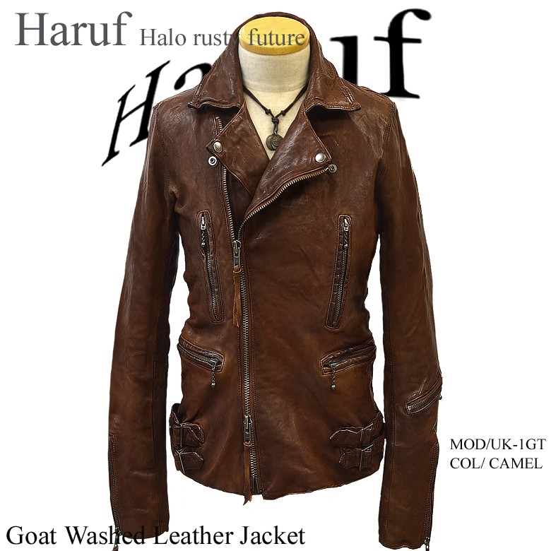 Haruf（ハルフ） 革ジャン レザージャケット メンズ 本革 ダブル