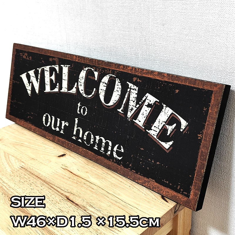 アメリカン レトロ ウッドボード アンティーク WELCOME 木製看板