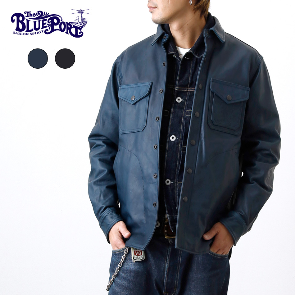 BLUE PORT レザージャケット アウター メンズ シャツジャケット 革
