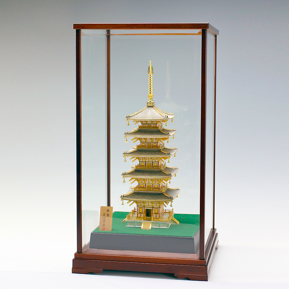 五重塔 高さ38.5cm｜銀製置物/ガラスケース : HIKARI GALLERYヤフー店