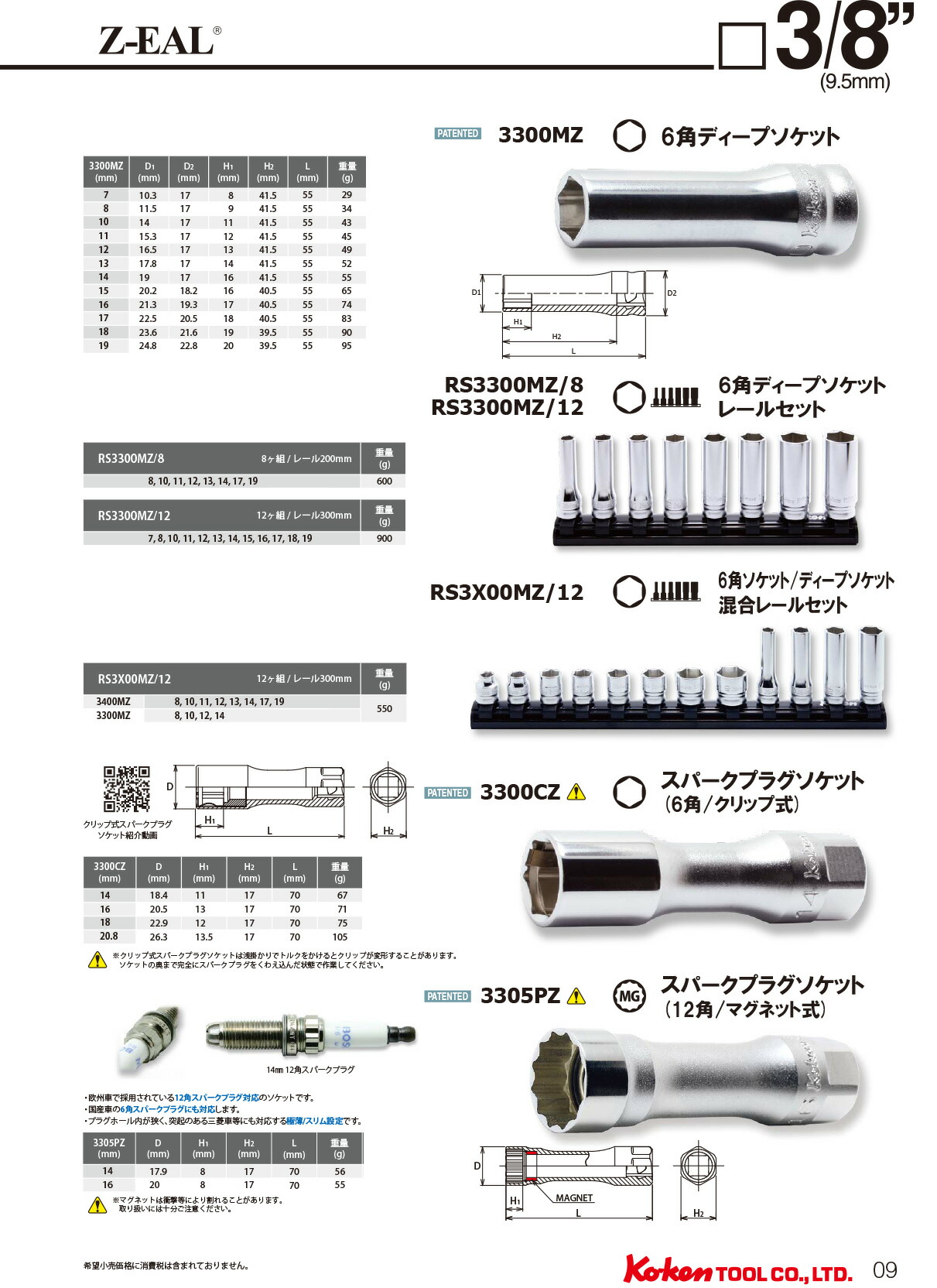 Z-EAL 在庫僅少 Ko-ken 3286Z 3/8