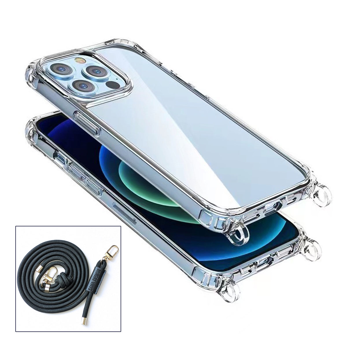 iPhone iPhone16 Pro クリア ケース ショルダーベルト付き アイフォン