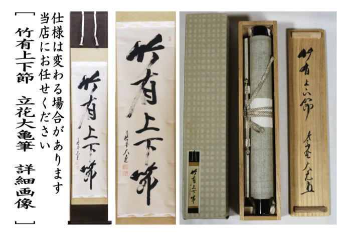 掛軸 茶掛 大徳寺 如意庵 立花大亀【千年翠】 松葉の図 紫野 大亀 自筆