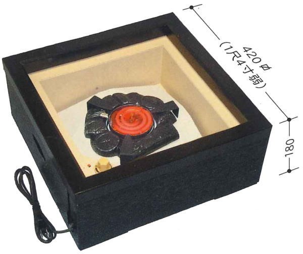 茶道具 炉壇 炉おとし 五徳・瓦・紙箱付 検表千家裏千家銅製囲炉裏