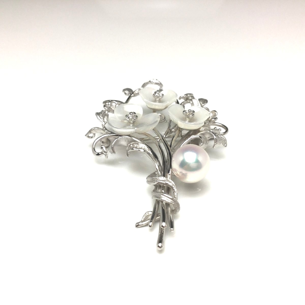 真珠 ブローチ パール アコヤ真珠 真珠ブローチ パールブローチ 9.4mm