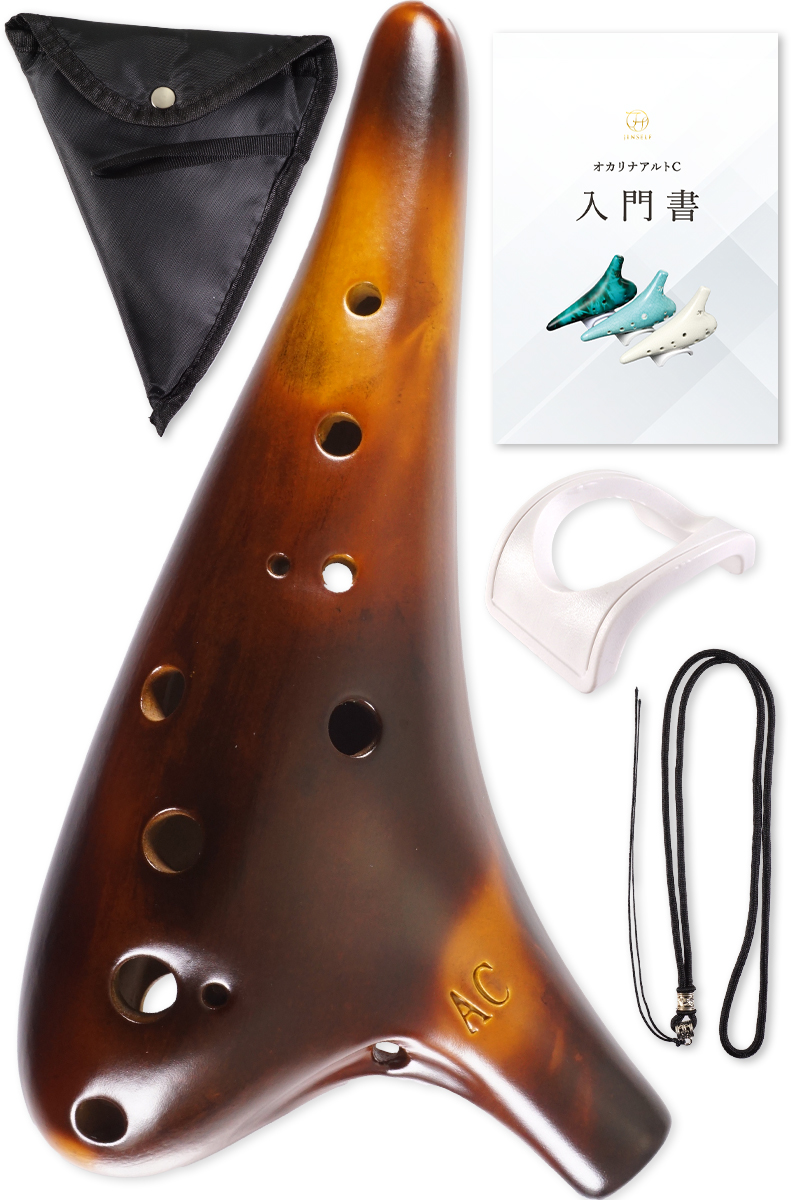 ヤフー1位／＼職人の手作り／ オカリナ 初心者 陶器 アルトc管