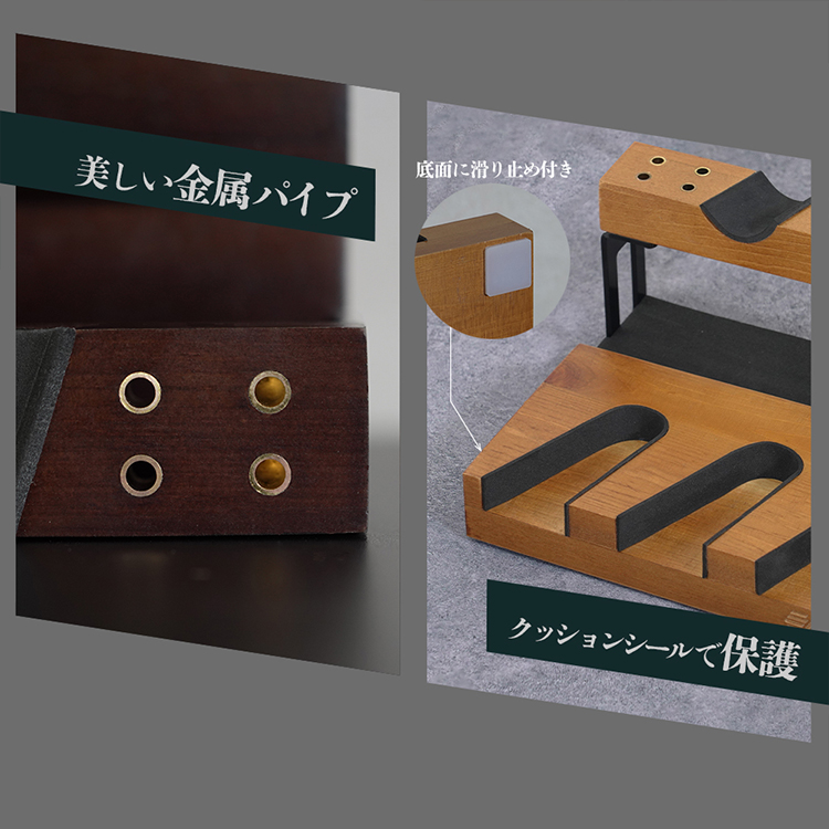 ZEXT ガンスタンド ハンドガン5丁掛け 木製 日本製 ガンラック