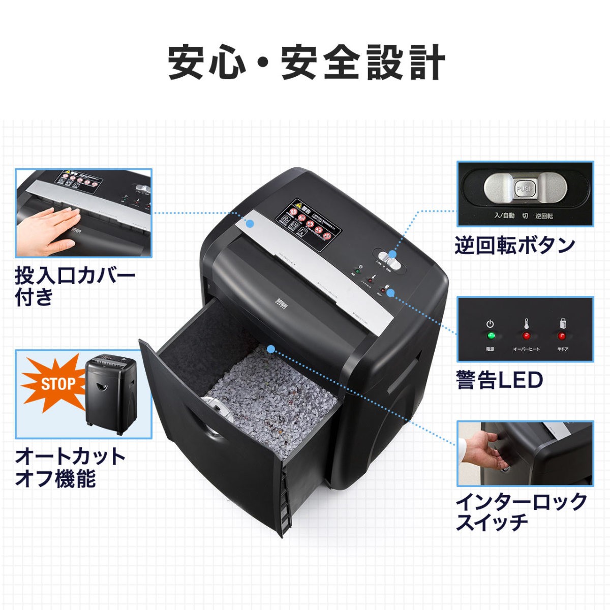 SANWA SUPPLY（サンワサプライ） シュレッダー 業務用 シュレッター