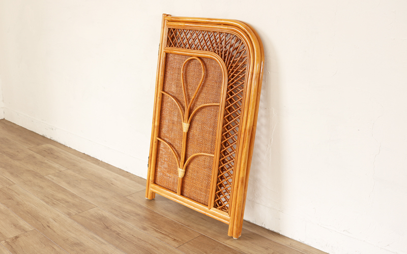 衝立 ラタン 籐 スクリーン 2連 パーテーション 低い アジアン