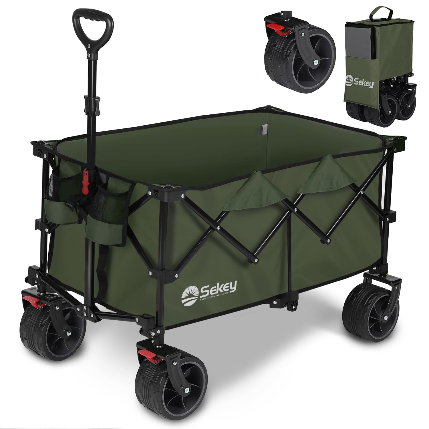 Sekey キャリーカート ワゴン 極太タイヤモデル大容量135L 耐荷重150kg