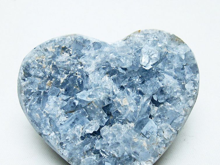 セレスタイト 天青石 ハートシェイプ 原石 [t756-6203]