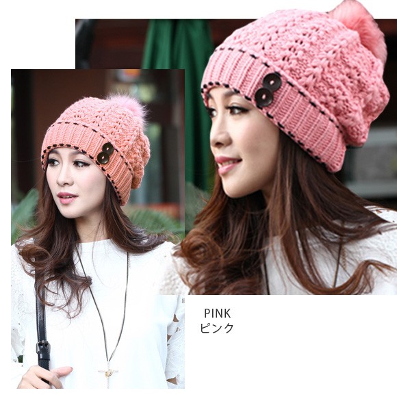 イブサンローラン ビーニー ピンクニット帽 イブサンローラン ビーニー