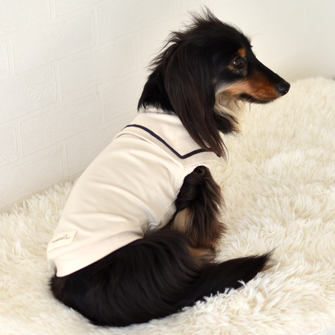 ダックスサイズ セーラー タンクトップ 名入れ 刺繍 犬 服 snowdrop