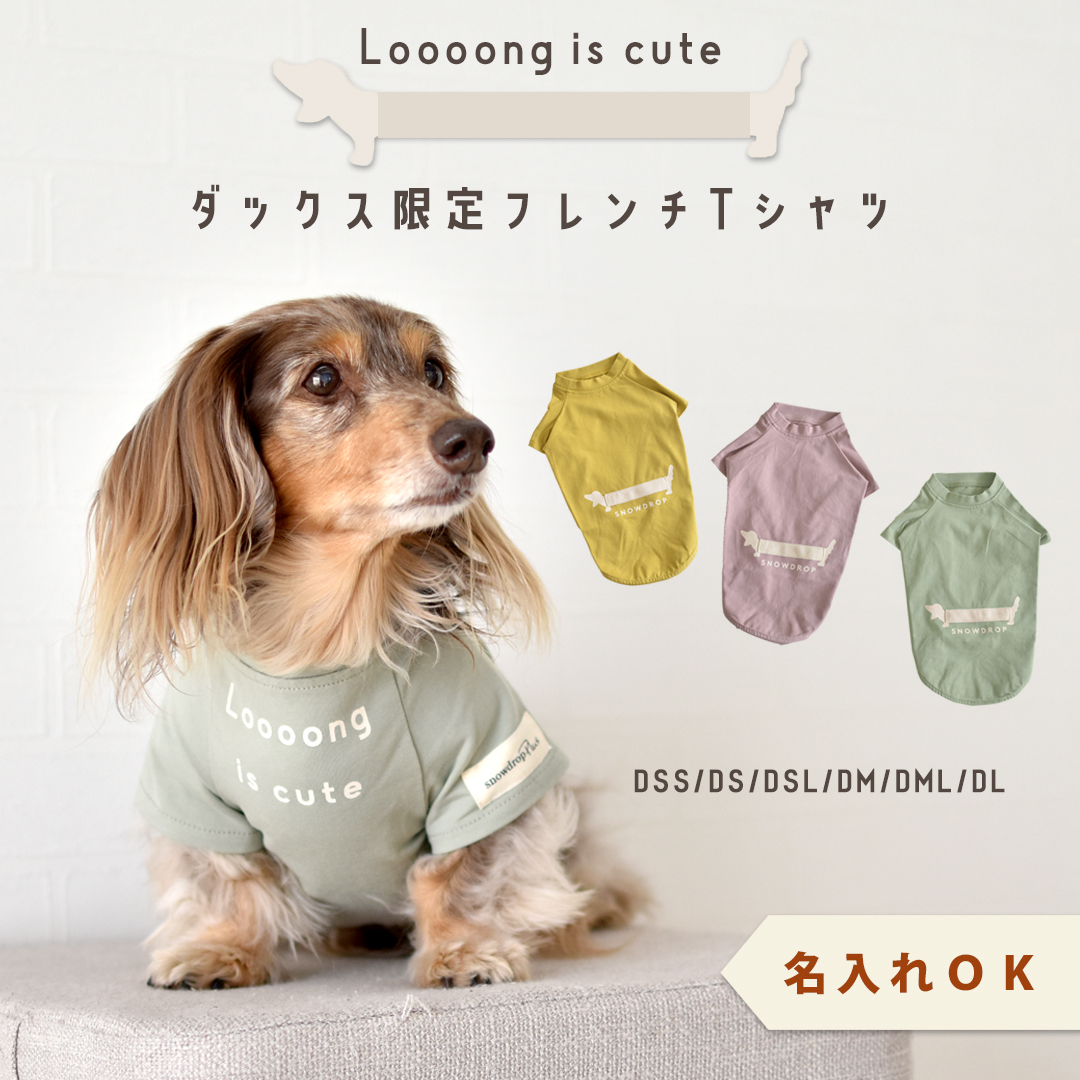ダックスフレンチTシャツ ダックス 名入れ 刺繍 犬 服 着せやすい