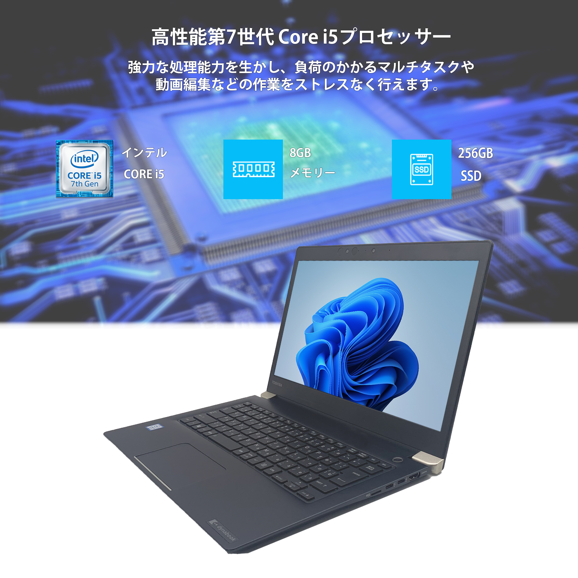 東芝dynabook/高年式8世代/新品SSD/指紋・顔認証/Windows11