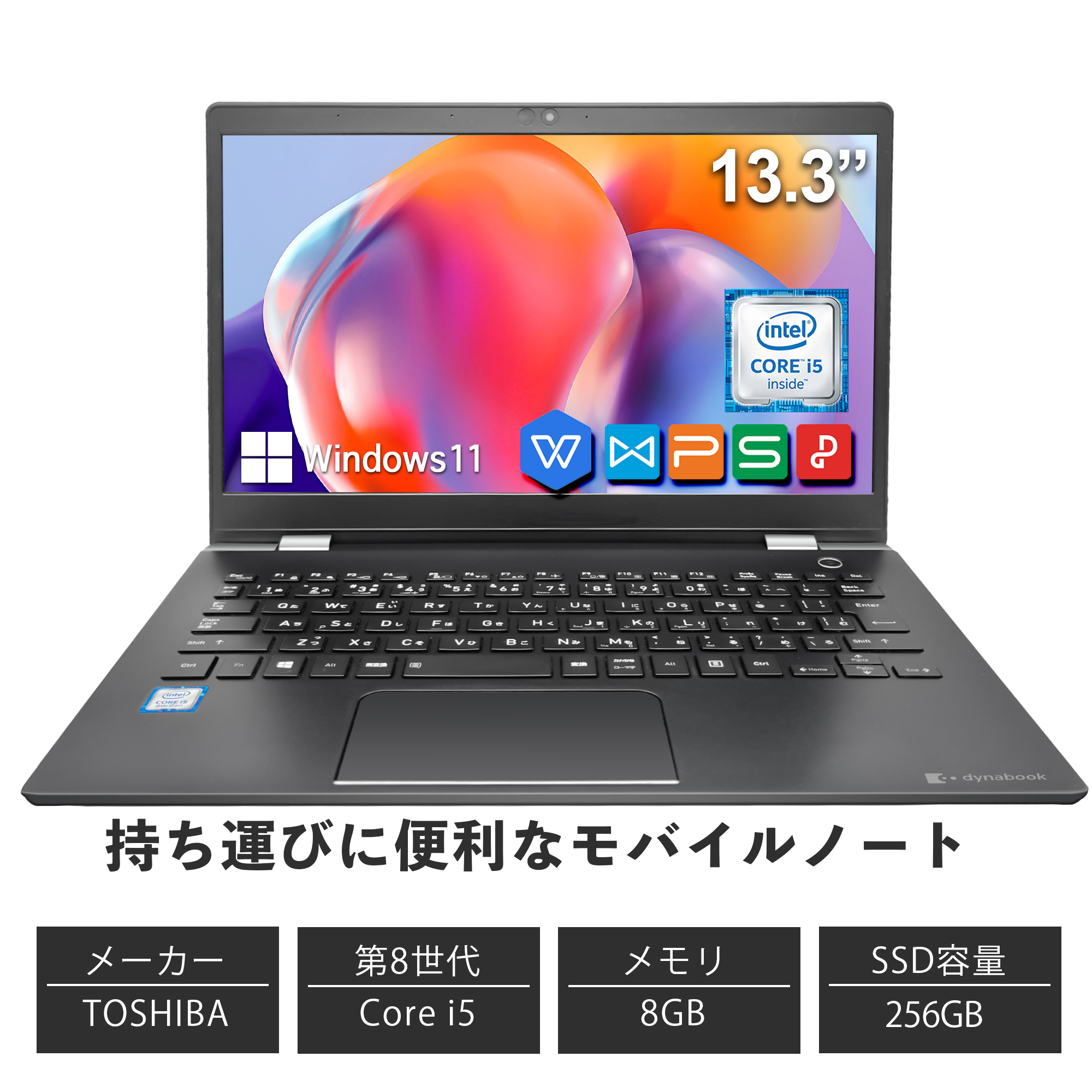 超軽量】G83 i5第8世代 ノートパソコン カメラ付き Windows11