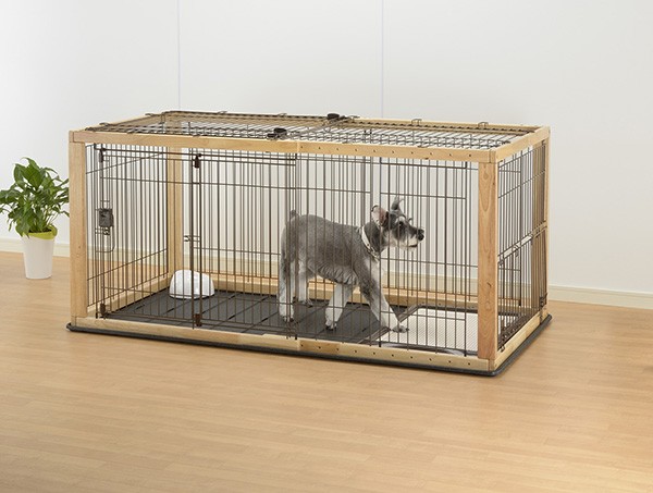 リッチェル 木製スライドペットサークル ワイド ナチュラル ( 1台