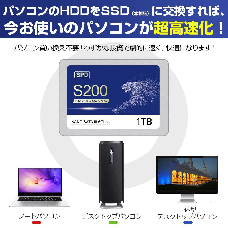 SPD 2個セット SPD SSD 1TB【3D NAND TLC 】SATAIII 6Gbps R:550MB/s