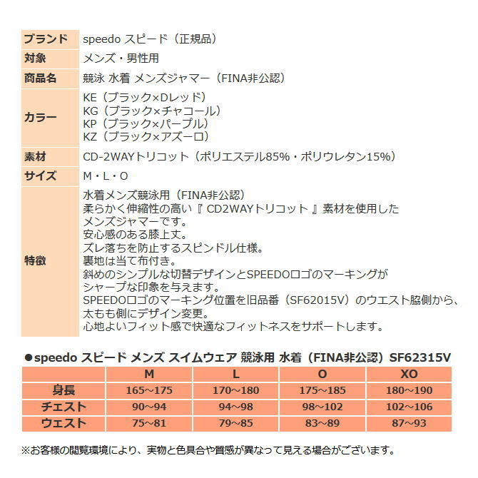 speedo（スピード） お取り寄せ発送 水着 メンズ 競泳 パンツ スイム