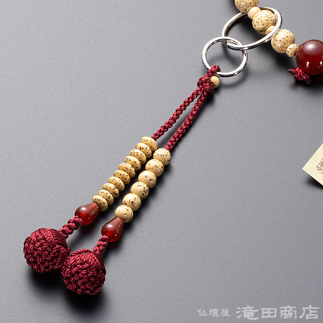 仏壇屋 滝田商店 数珠 浄土宗 女性用 星月菩提樹 瑪瑙（メノウ）仕立