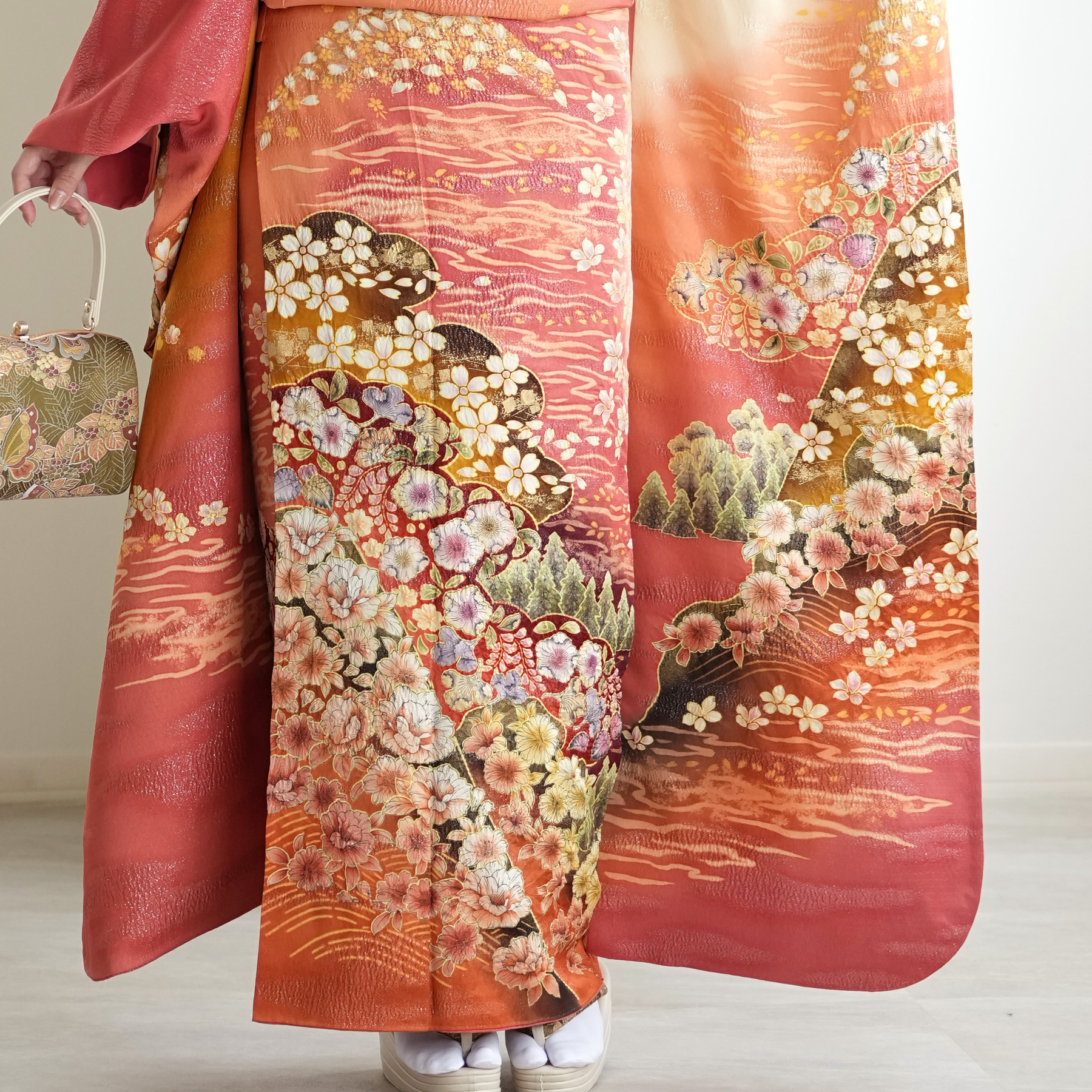 振袖 レンタル 成人式 21点セット 古典柄 レトロ アンティーク系 振袖