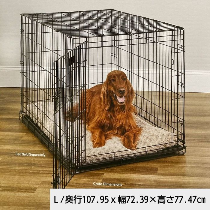 折りたたみ式軽量スチールケージ アイクレイト L ブラック（L