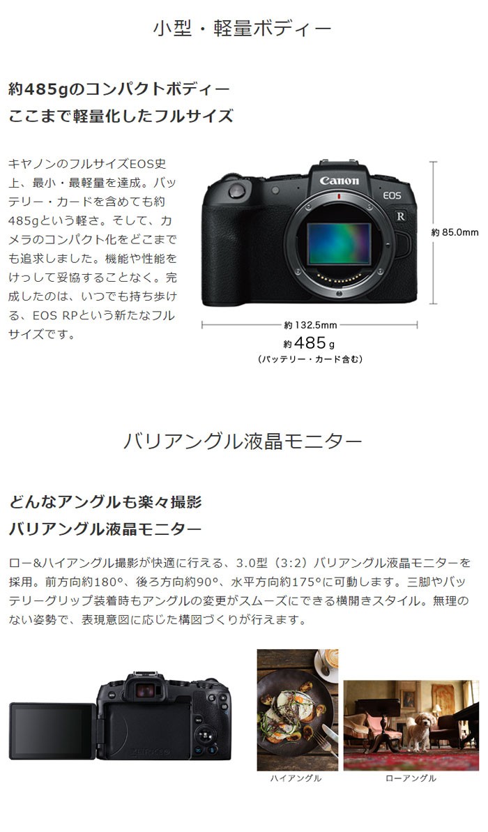 Canon EOS RP ミラーレス一眼 本体と付属品 キヤノン CANON ミラーレス