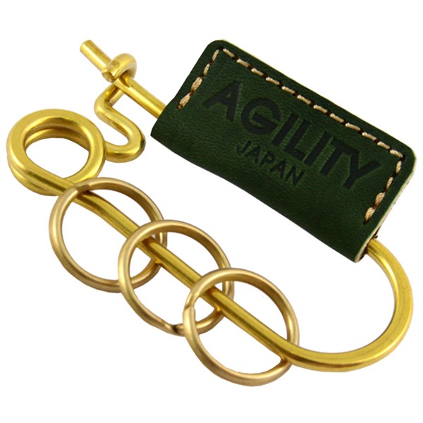 AGILITY（アジリティ） 【ネコポス】キーホルダー 安全ピン 真鍮 牛革