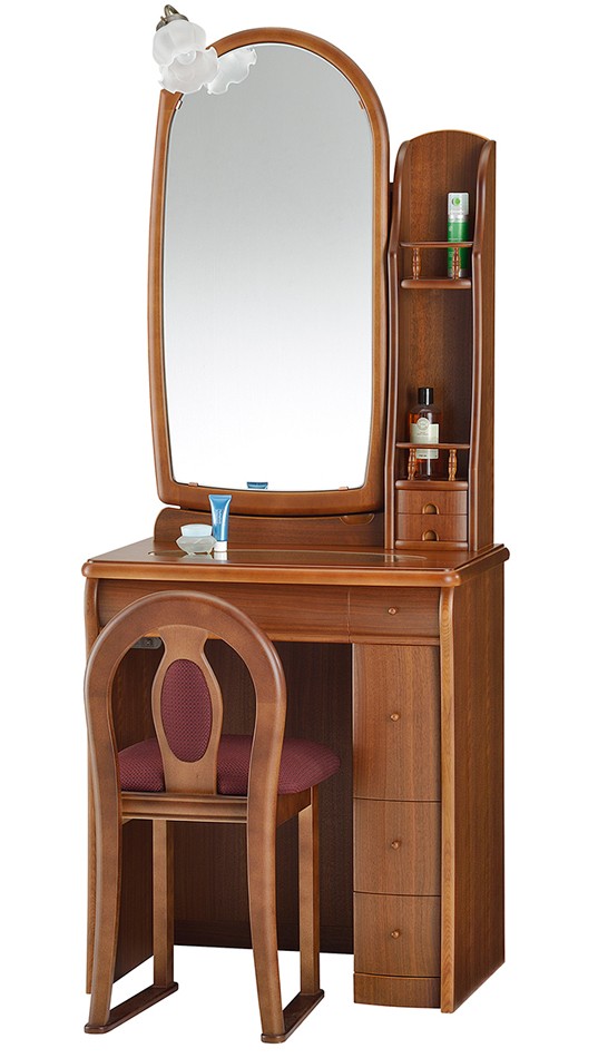 PLUS ONE ドレッサー 可愛い アンティーク ライト付き 鏡台 デスク