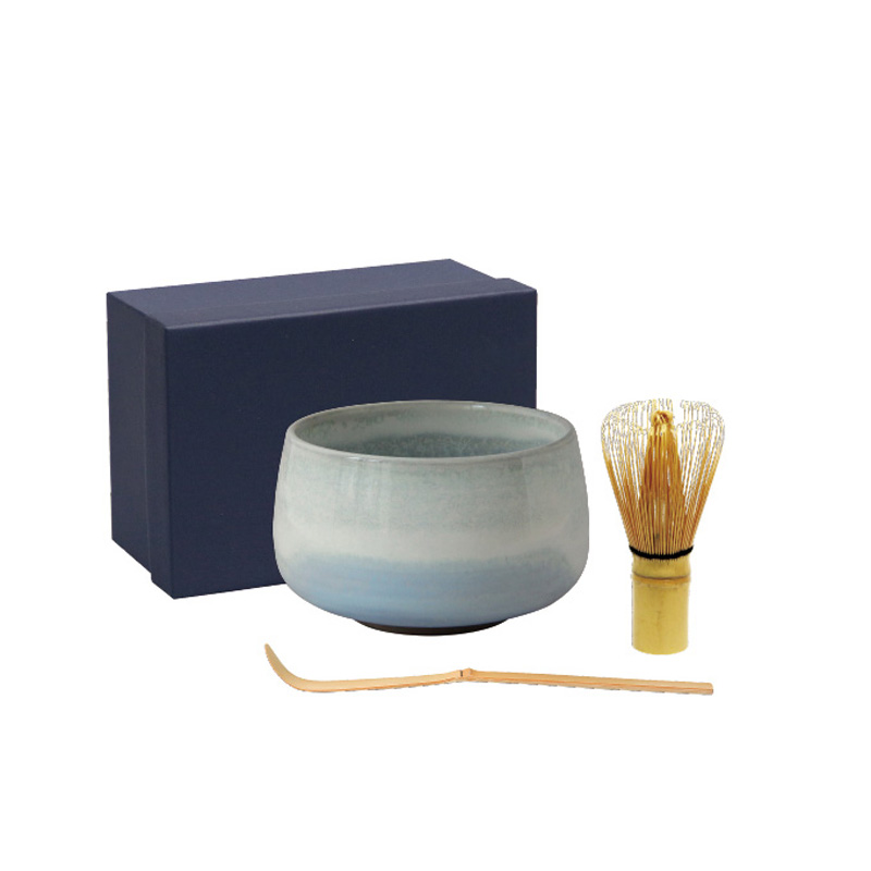 お抹茶3点セット 白銀 抹茶椀 波佐見焼 茶道具 茶筅 茶せん 茶杓