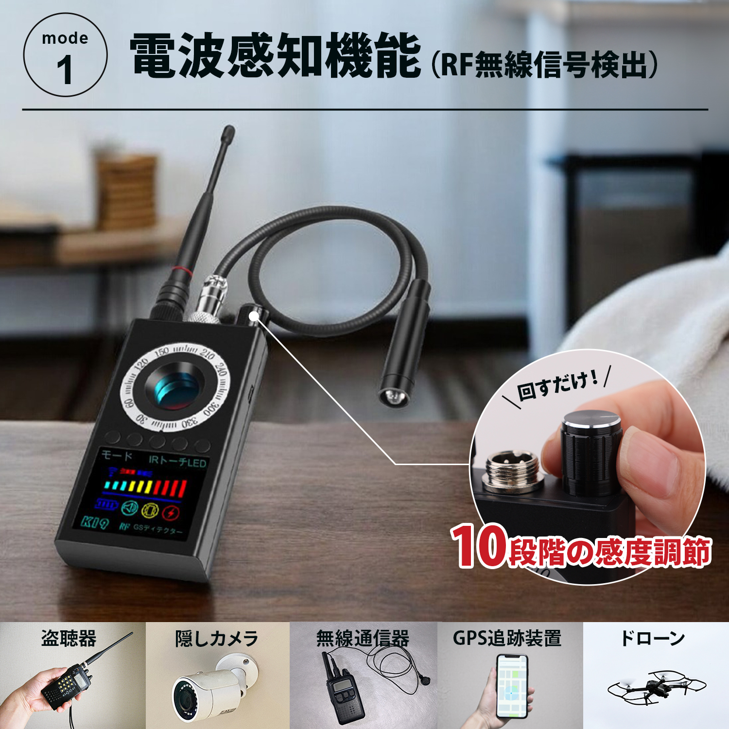 MRG JAPAN [日本語説明書] 盗聴器 発見器 探知機 GPS 盗聴 盗撮 カメラ