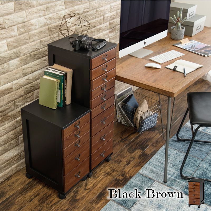 チェスト 5段 A4 ファイル 収納 引き出し 木目調 アンティーク