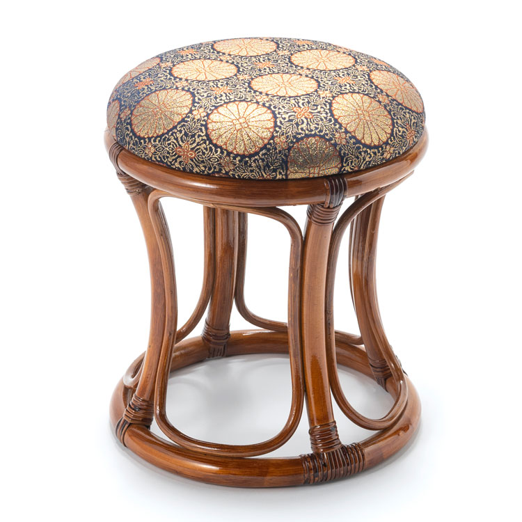 ukichi 今枝ラタン 円形スツール イエロークッション 近代 椅子