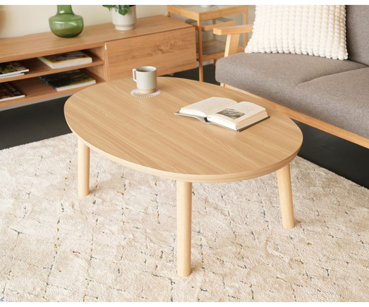 ヒーター こたつテーブル 円形 幅105cm 丸型 木目調 天然木脚