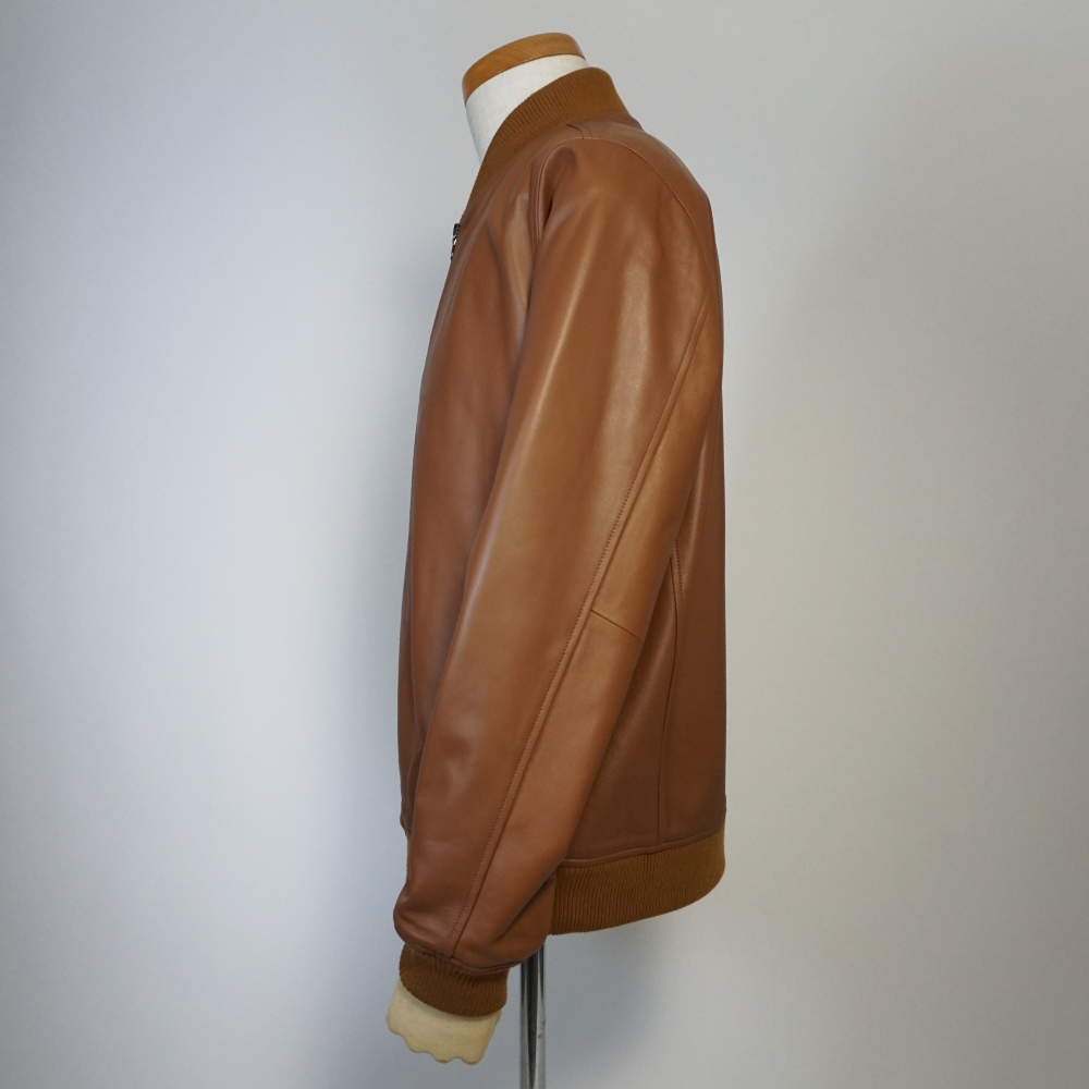 レザージャケット キャメル ライトブラウン 羊革 MA-1 革ジャン