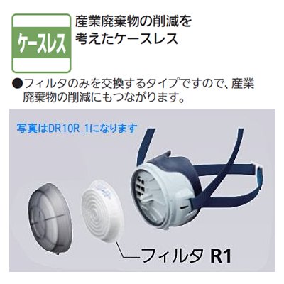 取替え式防じん(防塵)マスク DR10R-1（#10886）1個 重松製作所 防じん