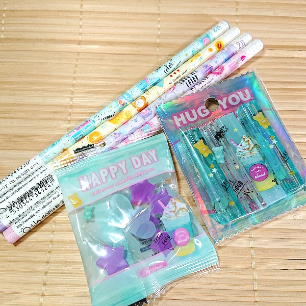 チューマイカラー 2B鉛筆+鉛筆キャップ+消しゴム 6点 34528s/文具