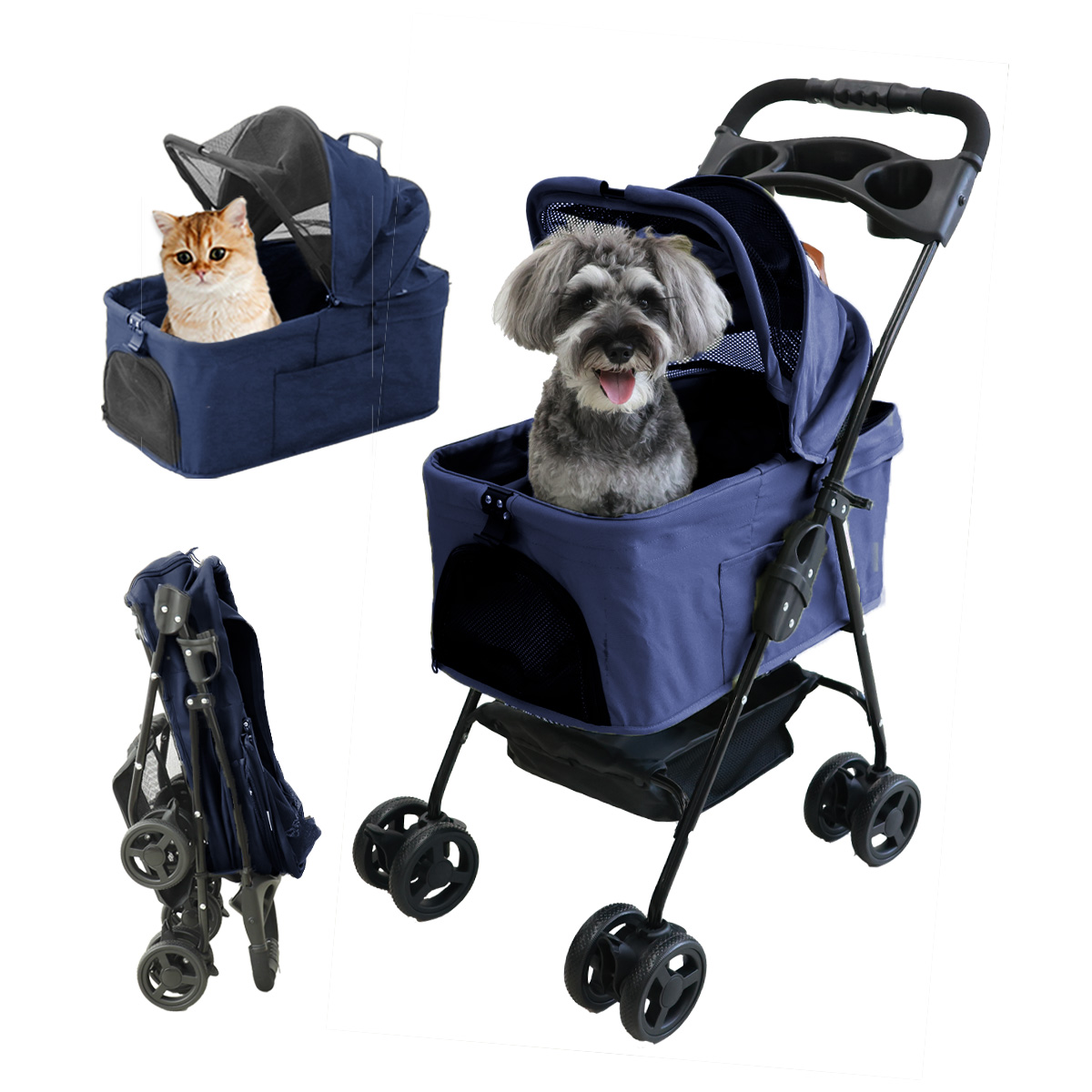 ペットカート 折りたたみ式 リサとガスパール 適応体重12kg バック内28