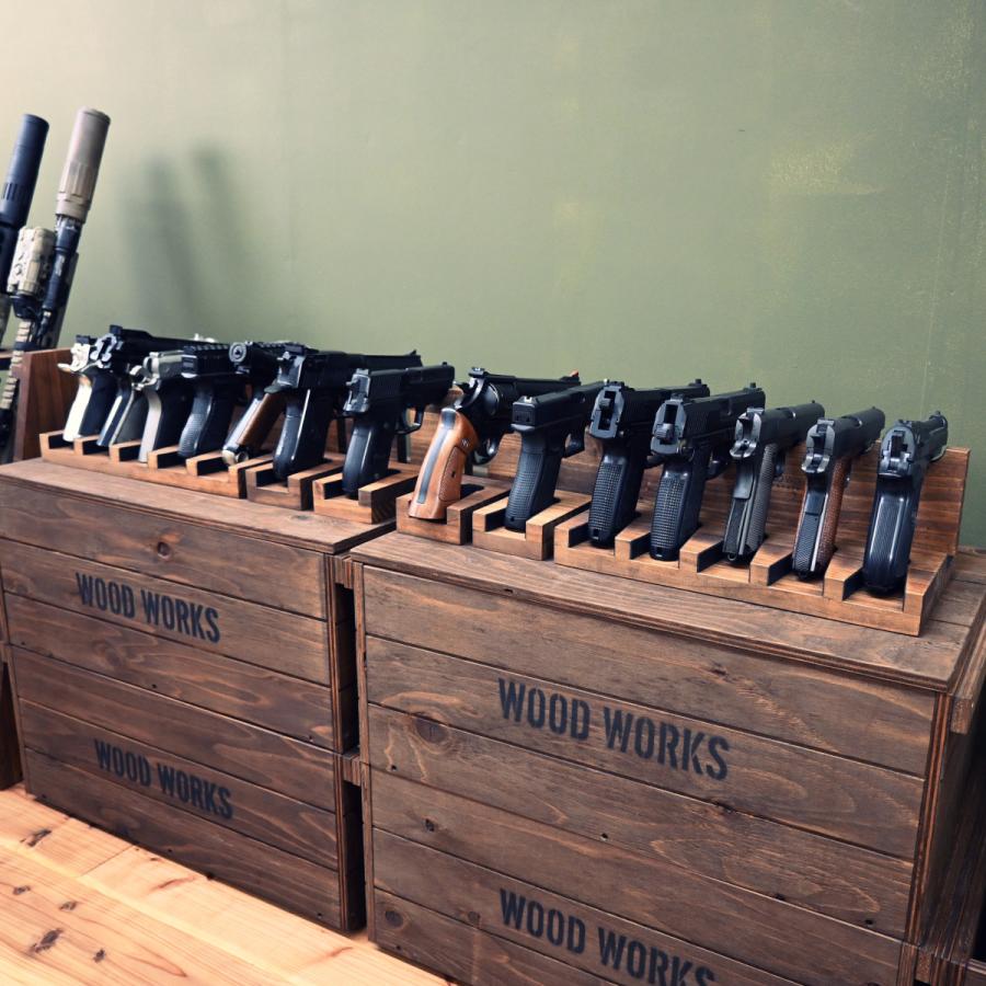 WOODWORKS ガンラック 5丁掛 ( 色：ブラウン ) 木製 日本製