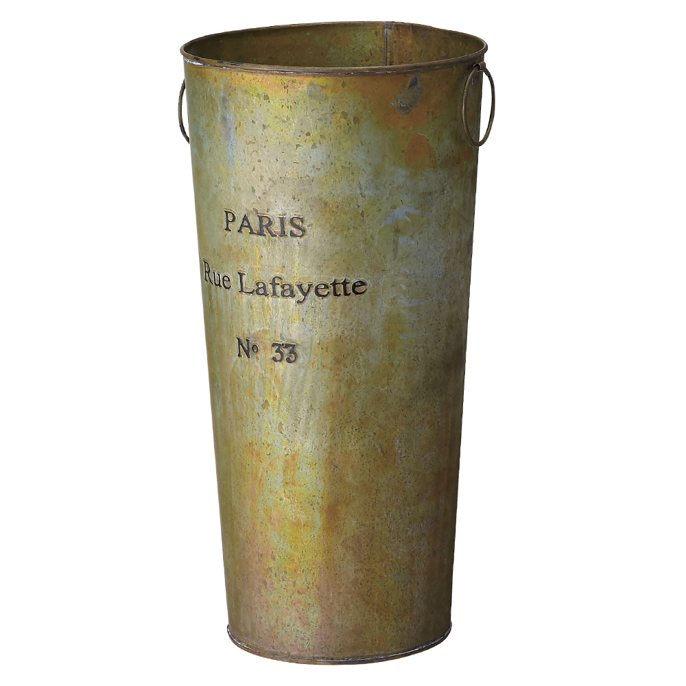 傘立て アンティーク ロングバケツ アイボリー ブロンズ シルバー