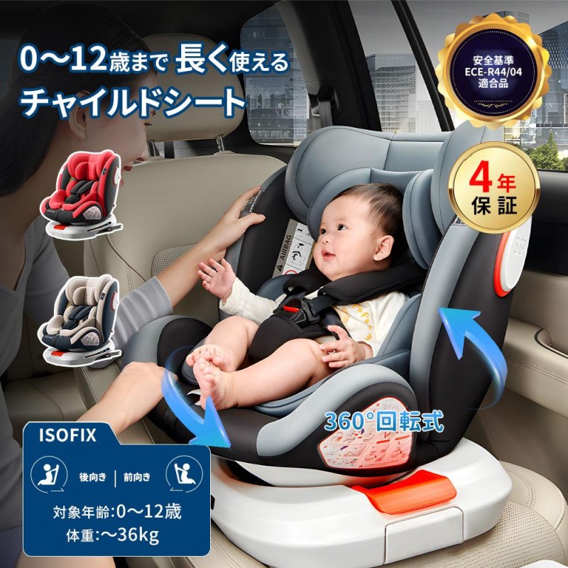 NADLE チャイルドシート 回転式 360度回転 新生児 ISOFIX 新基準R44適