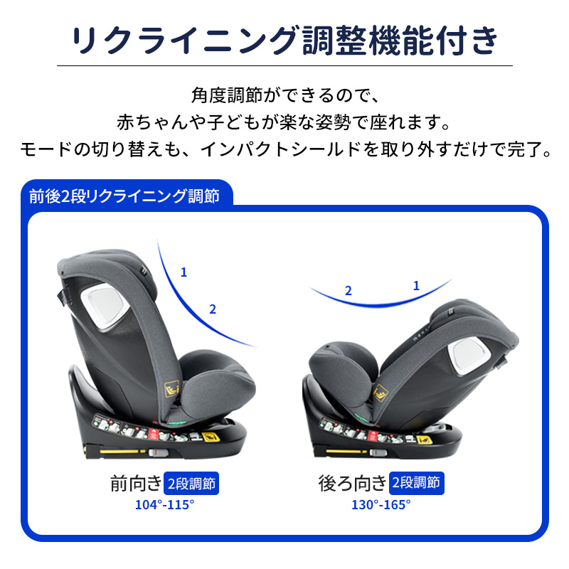 チャイルドシート R129適合 安全基準 長く使える ISOFIX回転式 洗える