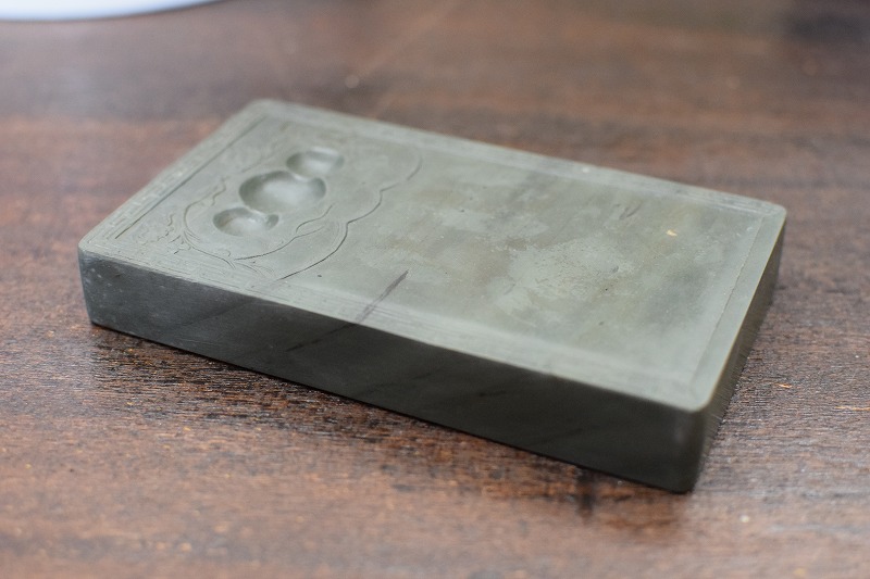 中国 書道具 端渓硯 緑端渓 唐木箱付 C R7141 【公式通販】