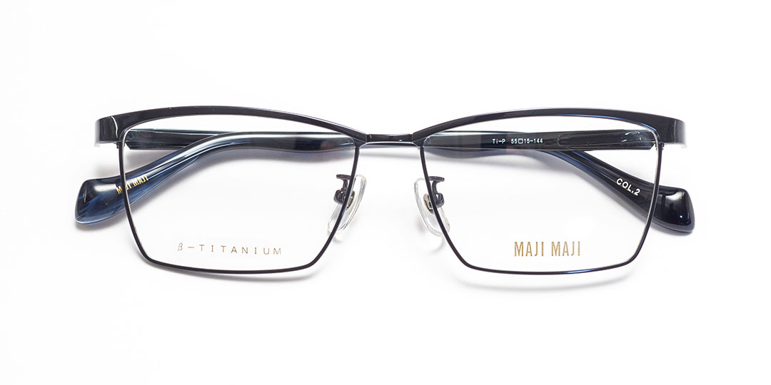 MAJI MAJI マジマジ MM1-401 C.2ネイビー βチタンバネ蝶番メガネフレーム