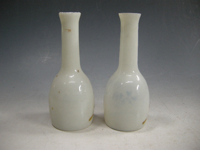 珍品 時代物 戦前 御雛様道具 白酒入れ徳利 乳白ガラス 2点一対 箱